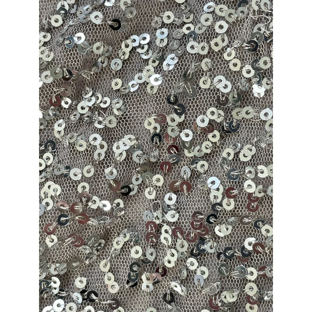 American Eagle Taupe Silver Sequin Cardigan Sweater